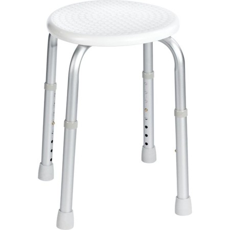 Stool with adjustable height, white color