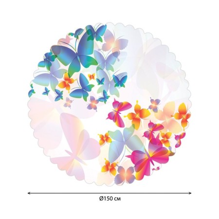 Tables on the table "Colored butterflies", round, Saten, d = 150 cm-1