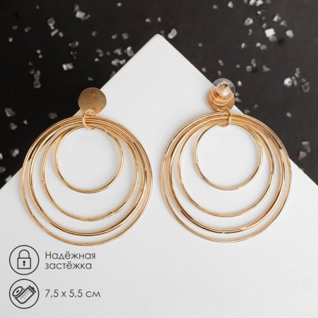 Earrings Metal "Pendulum" Color Gold