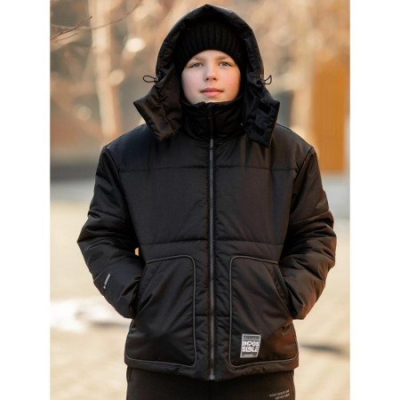Boy jacket, height 158 ​​cm, black color-2