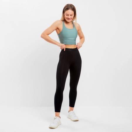 Female sports leggings, black color, size 48-7