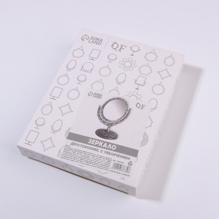 The mirror is desktop, bilateral, with an increase, D mirror surface 9.7 cm, silver color-4