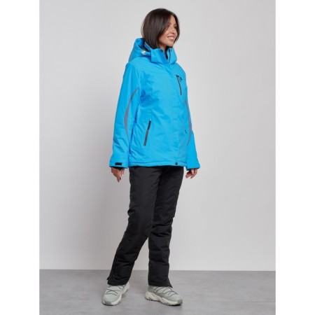 Ski costume female winter, size 46, blue color-2