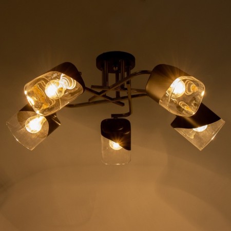 Svetogor chandelier "Game" 5x60W E27 Black 66x66x24cm-2