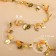 Leaves on a metal wire, with beads, 21 × 18 mm, 5 m, gold color