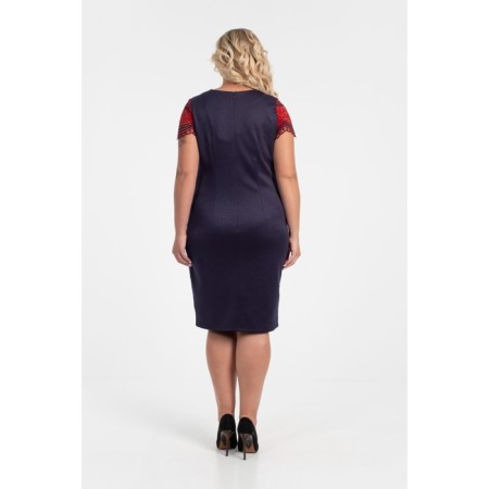 Women's dress, size 56, blue, red color-2