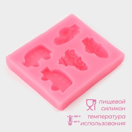 Mold "Cars", silicone, 7 × 6.2 × 1.5 cm, color mix-2