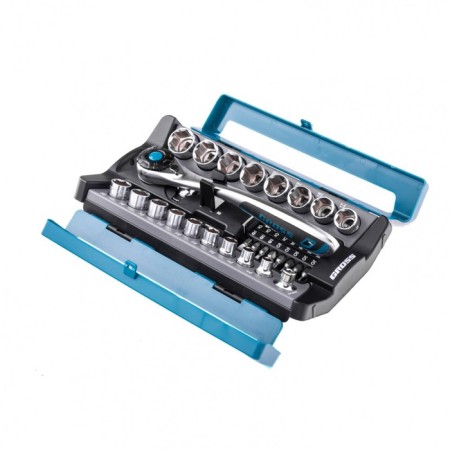 Set of end heads GROSS 14145, 36 items, rattle 120 teeth, 1/2 ", 3/8", CRV-2