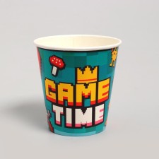 A glass of paper Game Time, set of 6 pcs., 250 ml