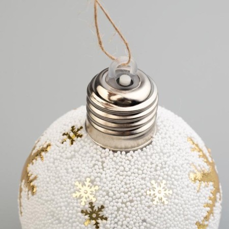 A set of Christmas tree balls "Golden Patterns" 3 pcs., Batteries, 1 LED, glow warm white-3