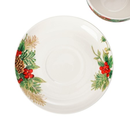 Service Porcelain Tea Daulay "Christmas", 12 items: 6 cups 280 ml, 6 saucers, d = 15 cm-3