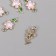 Decor for creativity metal, rhinestones "Flower" gold, pink 2.1x1.1x0.6 cm