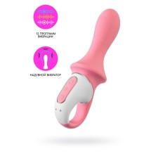 Нереалистичный вибратор Satisfyer Air Pump Booty 5, силикон, розовый, 15 см