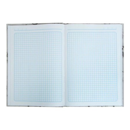 College-wiper in a solid cover of 7BC, A5, 120 sheets, marble (white), cage block, glossy lamination-2