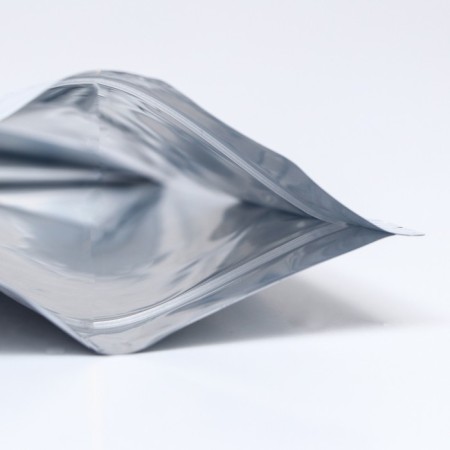 Package doy-pack, matte, white with the window, "leaves", 13 x 18 x 4 cm-3
