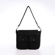 Youth bag with zipper, black color