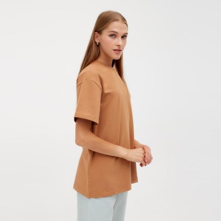 Women's T-shirt Minaku Oversize Fit: Sand color, river 52-1