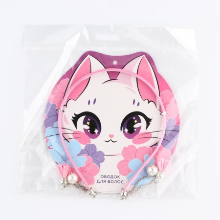 Hair rim with decorative elements "Cute", 0.8 x 13 x 24 cm-7