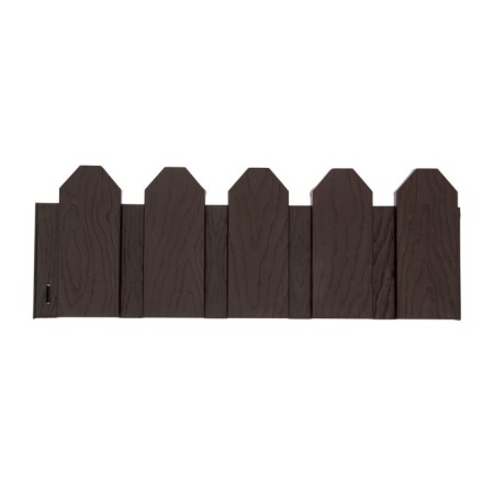 Decorative fence, 18 × 300 cm, 6 sections, plastic, brown, "summer resident"-8