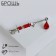 Brooch "syringe" Medical, red color in silver