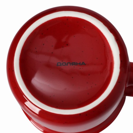 Porcelain share mug "New Year's mood", 380 ml, red color-3
