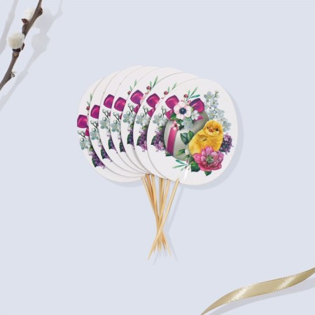 A set for decorating eggs with cards "Flowers", 9 x 16 cm.-2
