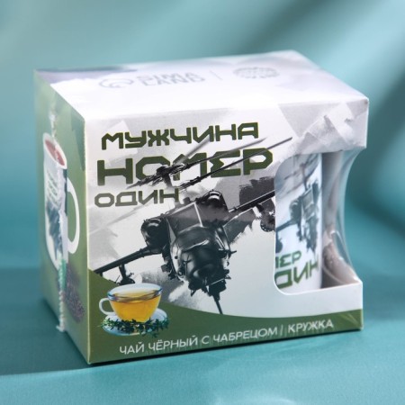 Set "Man number one", black tea with a teducting thyme 50 g, a mug of 300 ml.-7