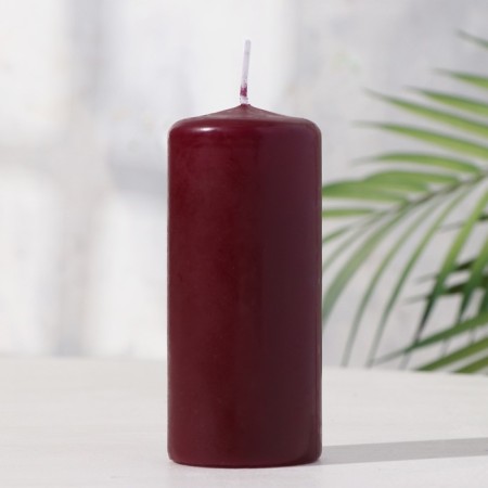Candle - cylinder, 5x11.5 cm, 25 hours, 175 g, burgundy