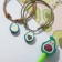 Set 3 objects: 2 bracelets, pen "Avocado, green-orange color, 5 cm