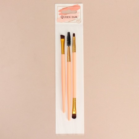 A set of makeup brushes, 3 objects, pink color-7