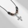 Pendant on the cord "unisex" Cross with beads, adjustable length, 35 cm