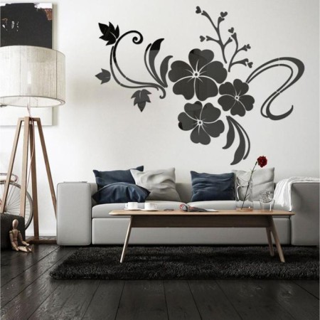 Interior stickers "flowers", decor on the wall, panel 124 x 165 cm