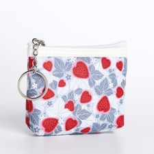 Women's wallet with lightning, white/gray/red color