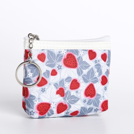 Women's wallet with lightning, white/gray/red color