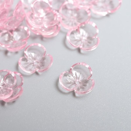 Beads for creativity Plastic "Busin Hat" set 50 pcs Transparent pink 0.4x1x1 cm