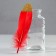A set of goose feathers 15-20 cm, 10 pcs, red with a golden crumb