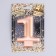 Candle for the Cake "European Giant", the number 1, 7 cm, pink gold