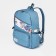 School backpack from textiles with a zipper, 6 pockets, blue color