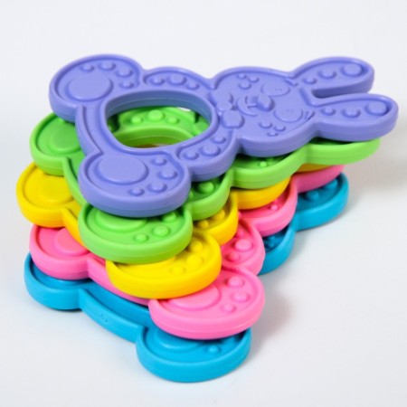 Silicon “Bunny” teether, mix color, button-11
