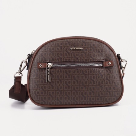 Cross-Bodi Bag with zipper, external pocket, brown color