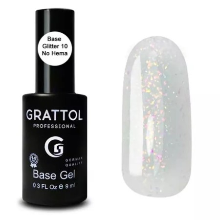 Base Grattol Glitter No. 10, 9 ml