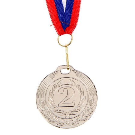 Prize medal 049 diam 5 cm. 2 place. Color ser. With a ribbon-2