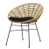 Vetle Round chair, 720 × 600 × 750 mm, artificial rattan, beige color / black