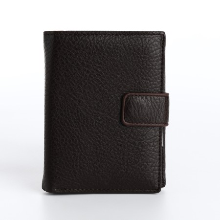 Male purse on magnet 3 in 1, department for auto documents, passports, brown color