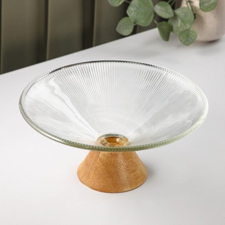 Glass vase for fruits "IVF. Strips ", 1.13 l, 25 × 12 cm-1