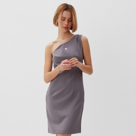 Women's dress on one shoulder minku: casual collection color gray, pr 46