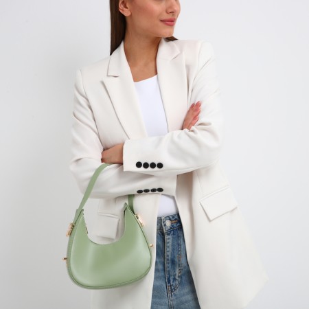 Bag Women's Baget with a zipper, green color-8