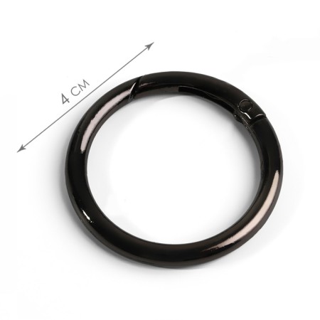 Karabin ring, d = 32/40 mm, thickness - 4 mm, 5 pcs, black nickel color-1