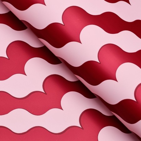 Matte flowing film, "Pattern of Love", 57x56cm, red-1