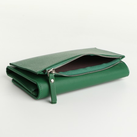 Women's wallet on magnets, green color-3